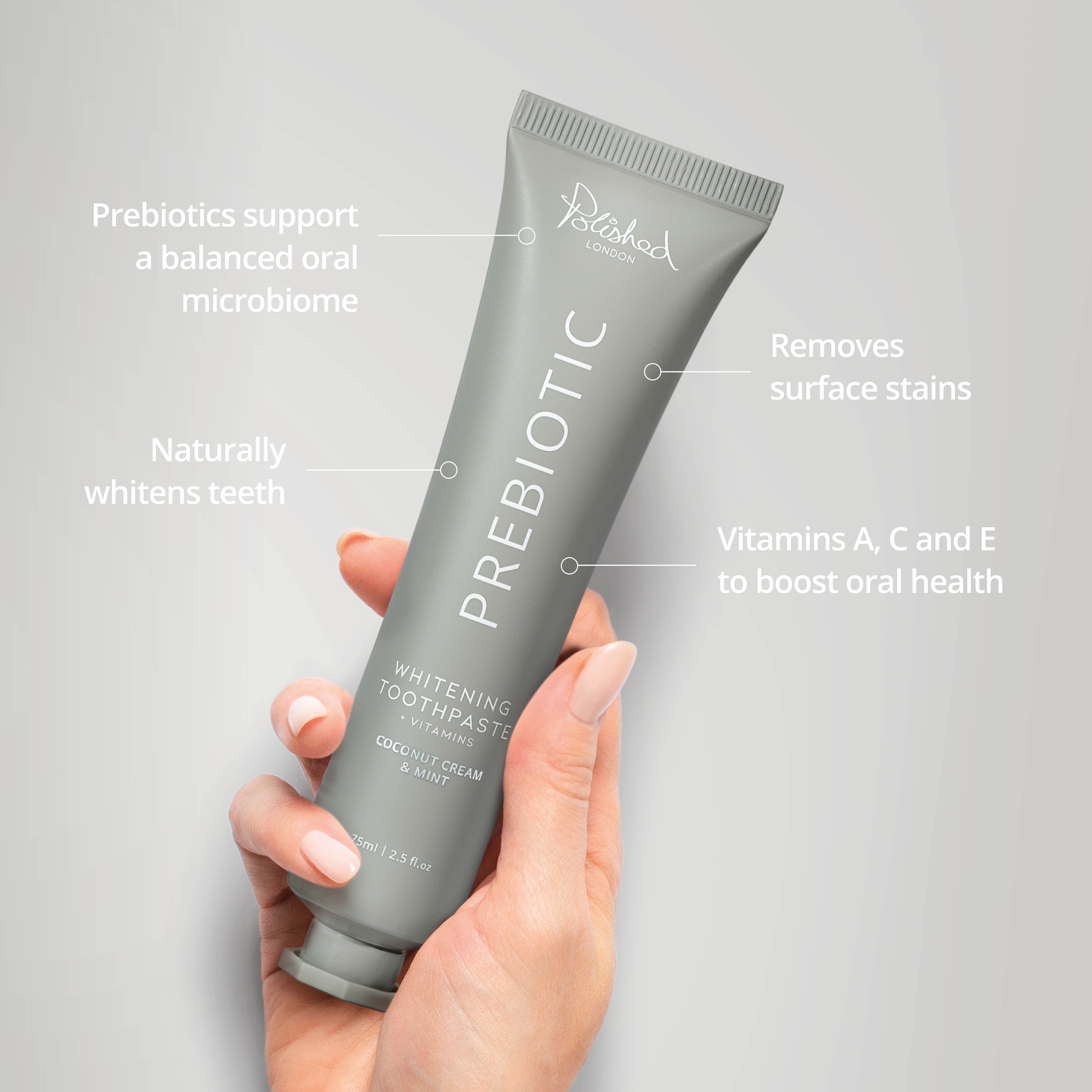 Prebiotic Whitening Toothpaste - Coconut Cream & Mint