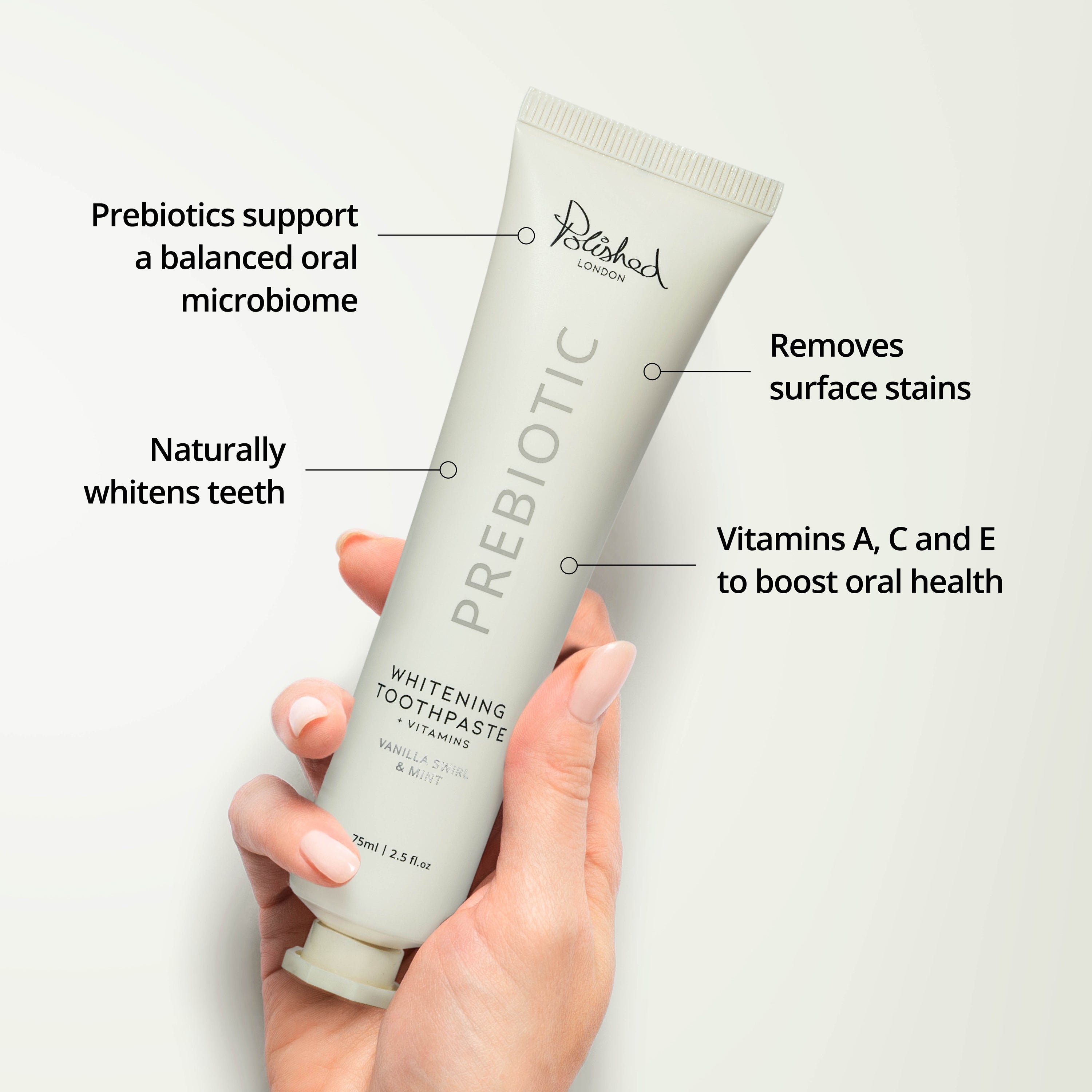 Prebiotic Whitening Toothpaste - Vanilla Swirl & Mint