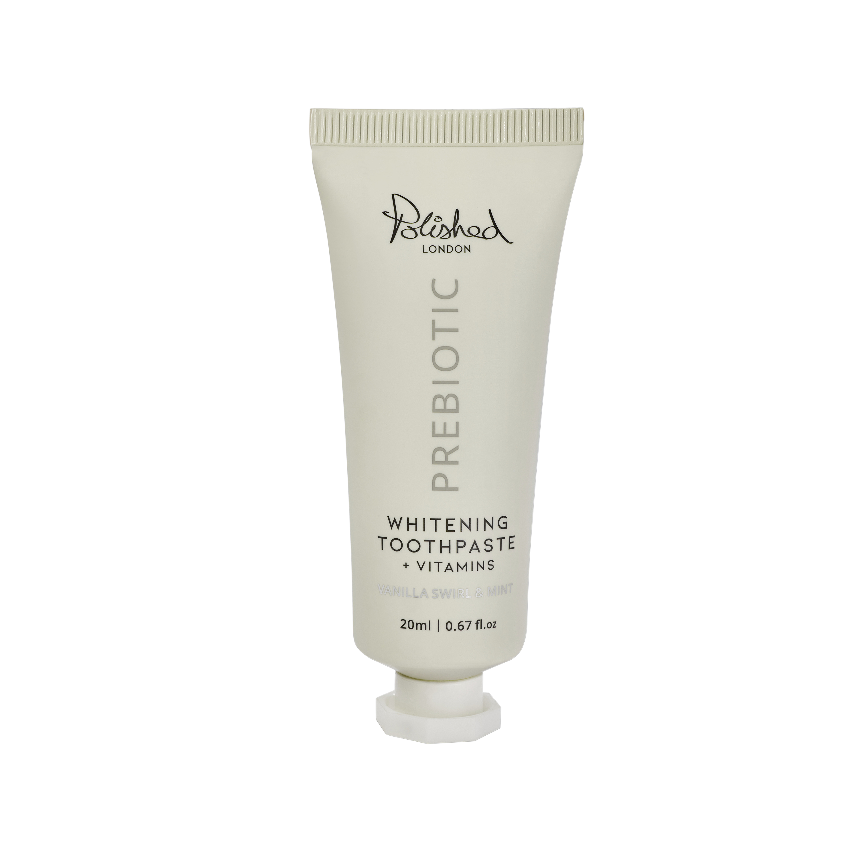 Mini Vanilla Swirl & Mint Toothpaste 20ml | Travel Size Prebiotic Whitening Toothpaste | Polished London